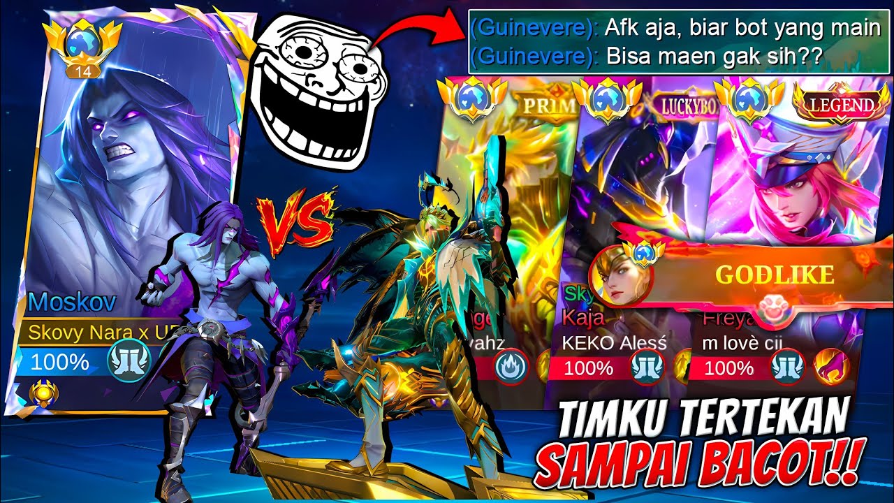 KERAS BANGET GILA !! Nabrak Musuh Jago Malah Dapat Tim Bacot?! Cara Moskov Gendong Tim! ~ MLBB