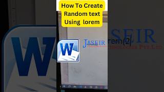 How To Create Random Text Using Lorem Ipsum In Ms Word