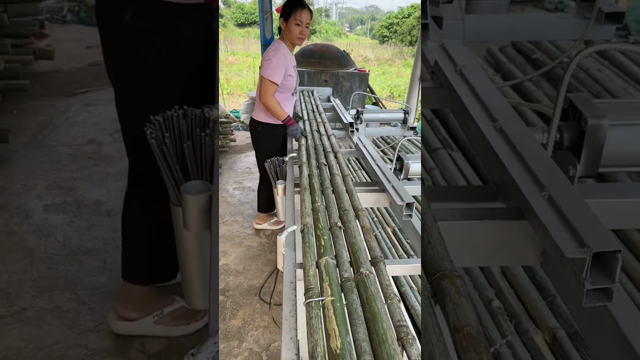 Bamboo straightening process
