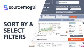 SourceMogul Sort By and Select filters
