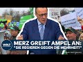 ANGRIFF AUF AMPEL: &quot;Sie regieren gegen die Mehrheit!&quot; CDU-Chef Merz zu Bauernprotesten Deutschland