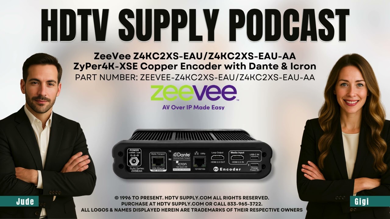 Corere 美容機器 8チャンネル ZeeVee Z4KC2XS-EAU/Z4KC2XS-EAU-AA ZyPer4K-XSE Copper Encoder with