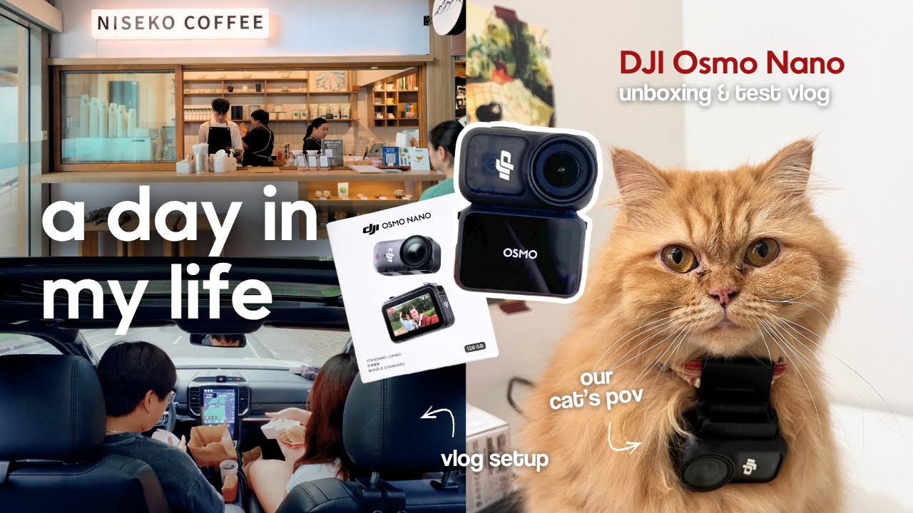 DJI Osmo Nano unboxing & test vlog 📸 day in my life, our cat's pov, monza barcade in arcovia