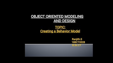 Creating a Behavior Model - OOMD