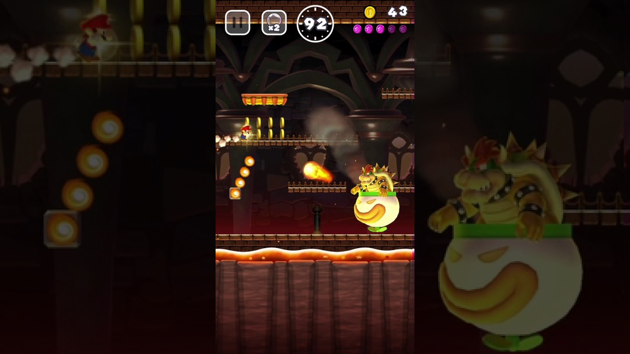 Super Mario Run - World 6-4: Bowser’s Bob-ombing Run - Pink Coins