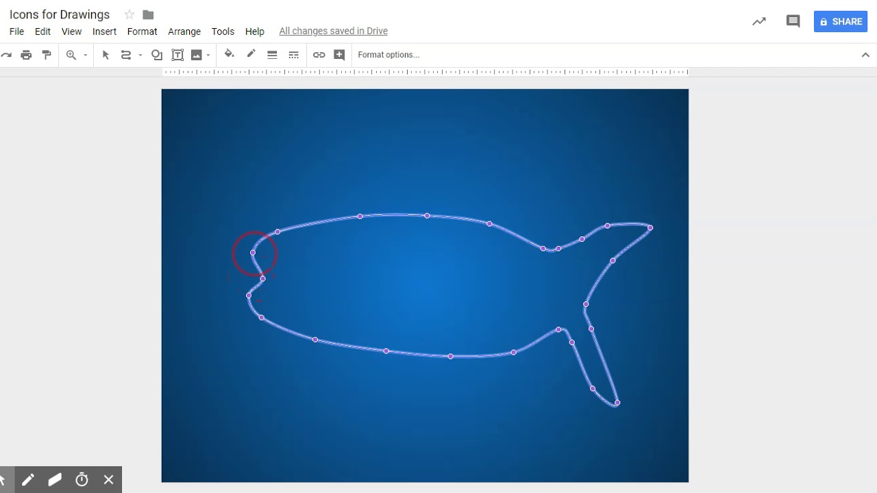 Edit Points ing Google Drawings