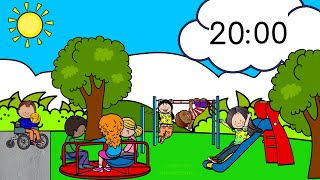 Indoor Recess 20 Minute Countdown + 2 Minute Clean Up Timer for Kids and Teachers