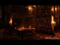 Old library ambience rain sounds book sounds writing sounds candle flame crackle