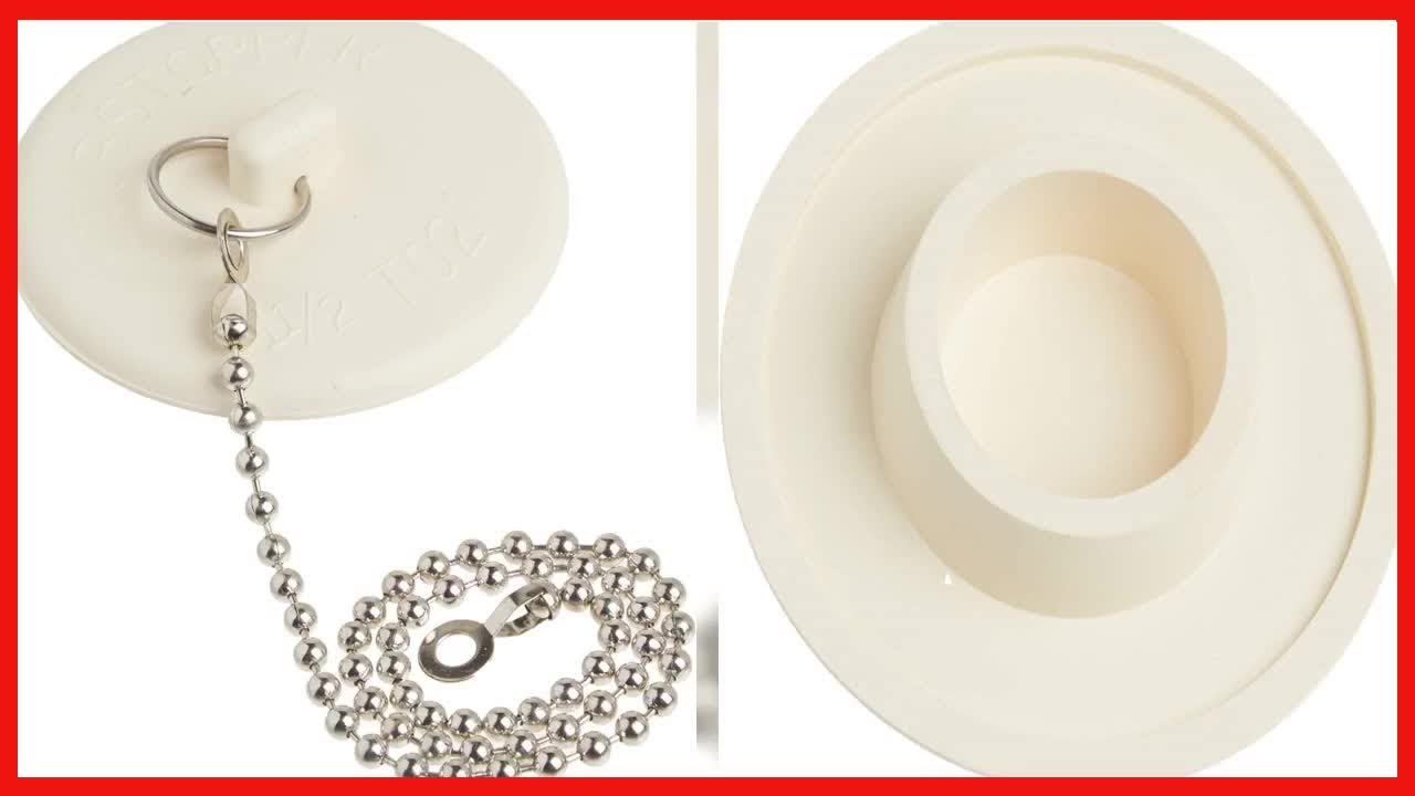 Danco Rubber Tub Stopper with Chain, White (80783)
