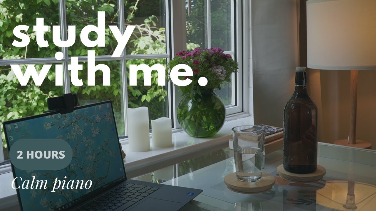 2-HOUR STUDY WITH ME with piano music 🎶 / 50-10 Pomodoro / focus ...