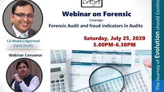 Webinar on Forensic Audit and fraud indicators in Audits