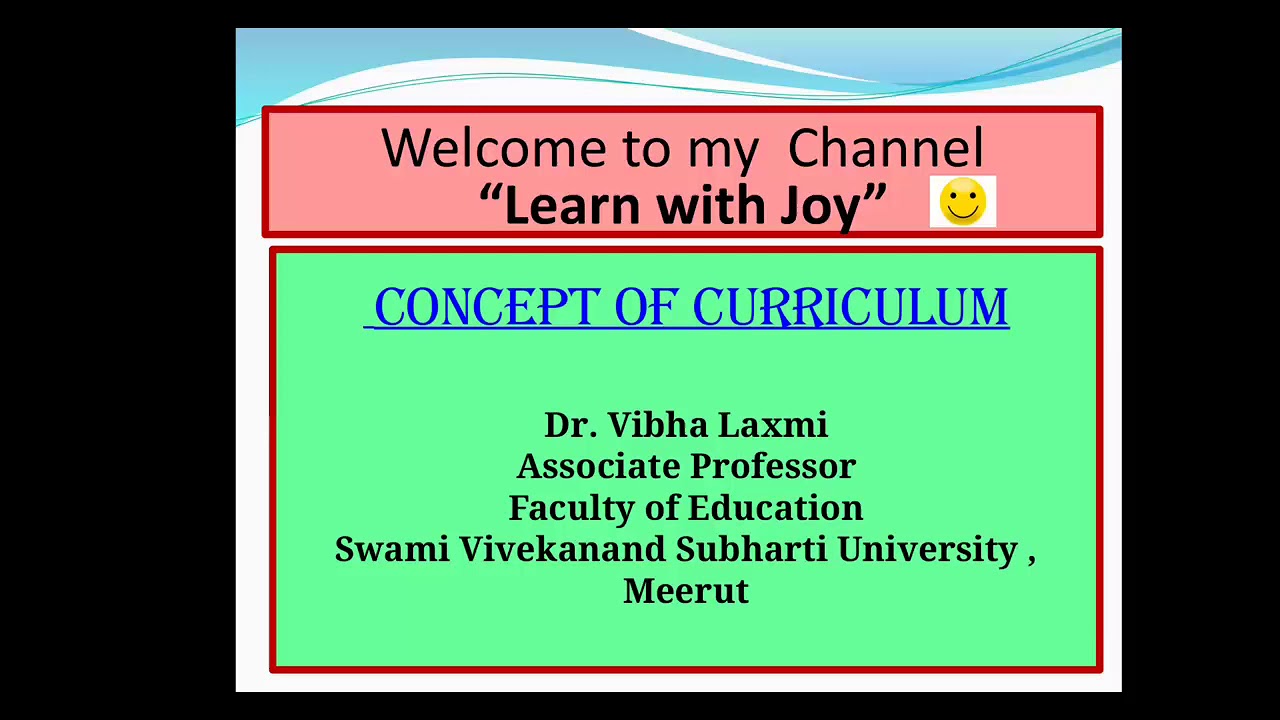 Concept of Curriculum