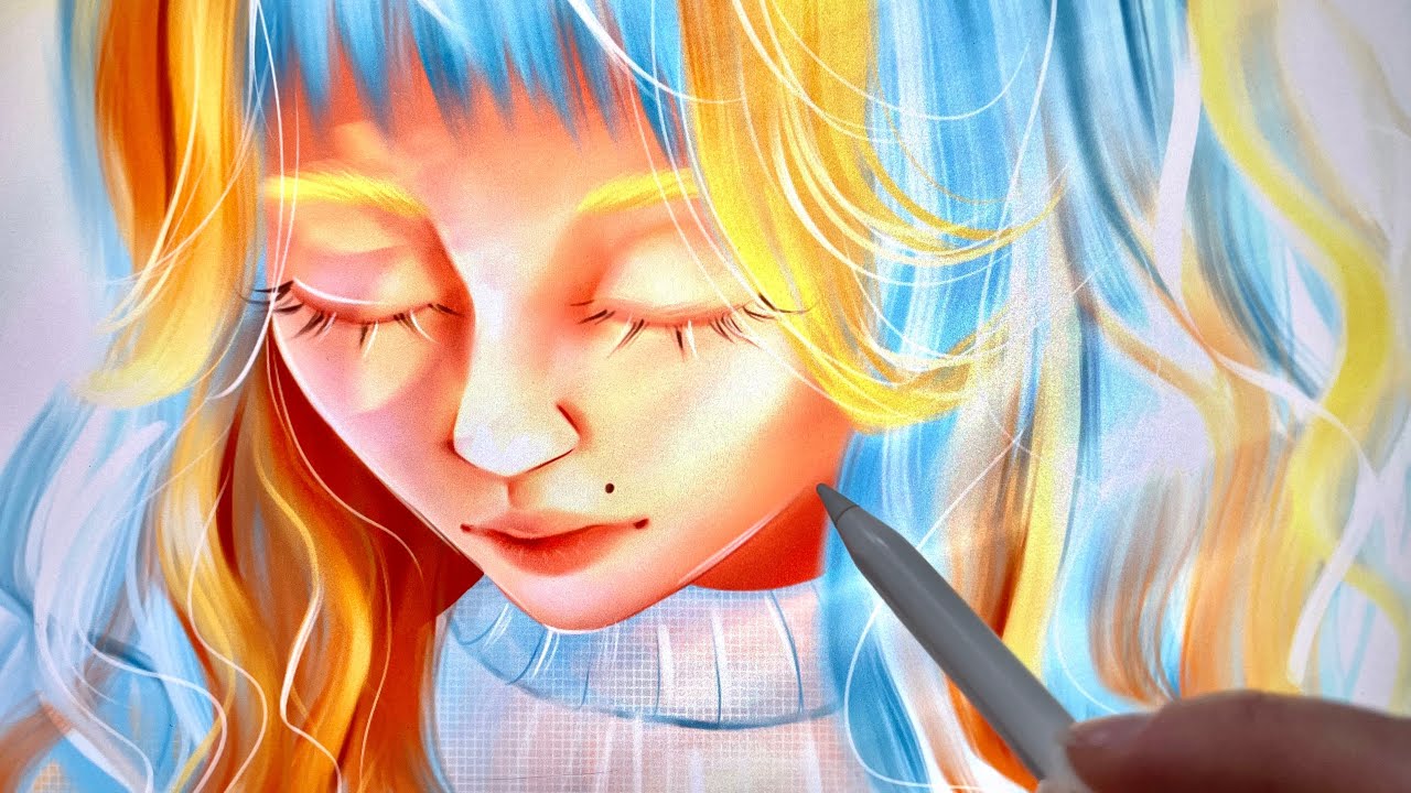 ASMR iPad drawing process - YouTube