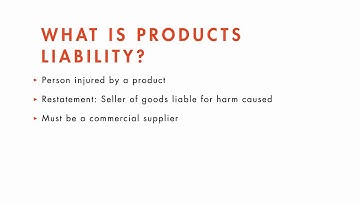 Tort Law tutorial: Introduction to Products Liability | quimbee.com