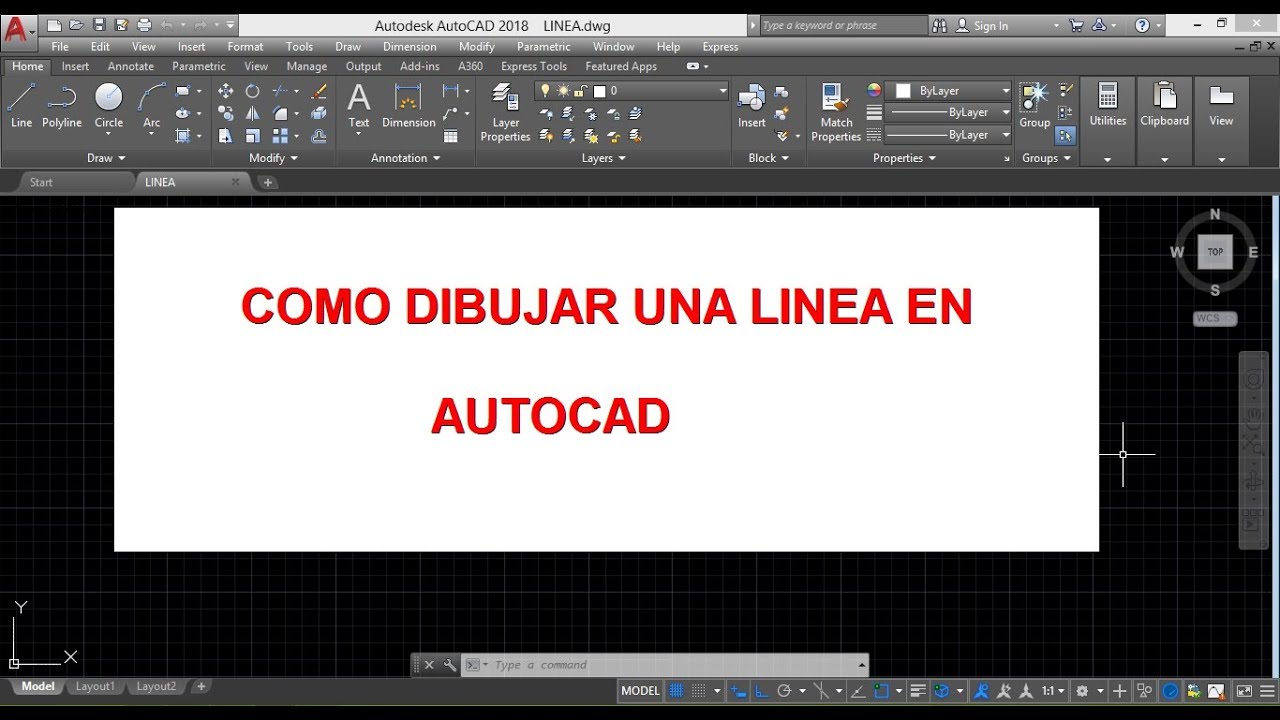 COMO DIBUJAR UNA LINEA EN AUTOCAD - YouTube