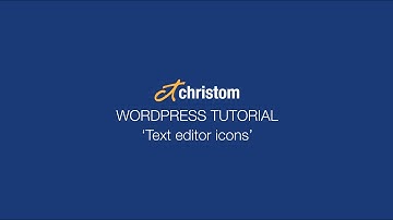 WordPress tutorial - Text Editor Icons