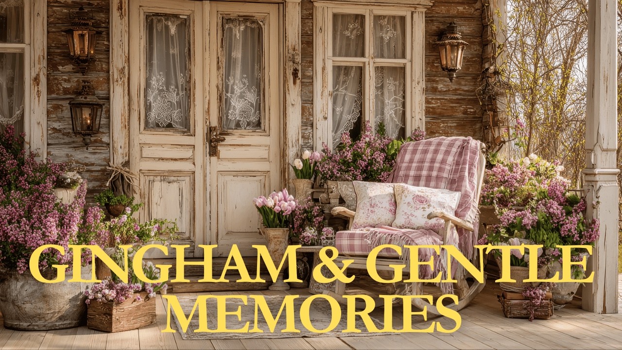 Vintage Pink Gingham & Floral Rose Feminine Softness | Romantic Shabby Chic English Country Cottage