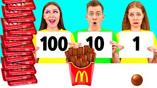 100 Layers of Food Challenge | Funny Food Hacks by PaRaRa Challenge