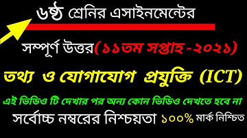 Class 6 ICT Assignment 11 week || ৬ষ্ঠ শ্রেনির তথ্য যোগাযোগ ও প্রযুক্তি এসাইনমেন্ট || class 6 ict