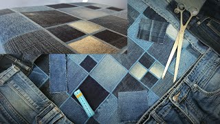 видео: Ещё одна замечательная идея использования джинсов. Лоскутное шитьё для начинающих МК. картинка: Ещё одна замечательная идея использования джинсов. Лоскутное шитьё для начинающих МК.