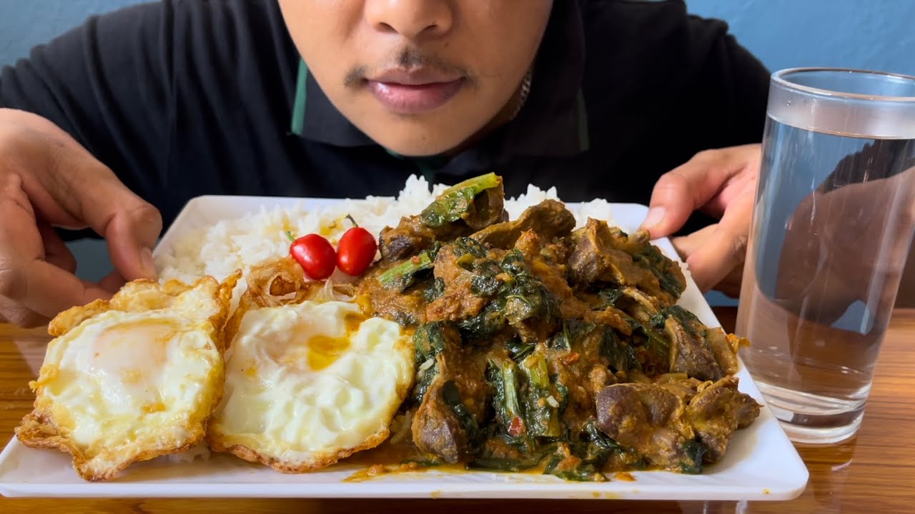 Pangra ( Gizzard ) Gravy Egg Rice BIG BITE YouTube