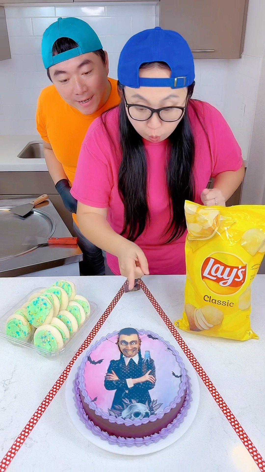 Wednesday Addams cake vs spicy ice cream challenge!? #funny by Ethan Funny Family
