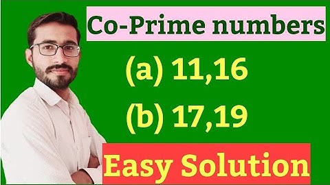 Co Prime numbers | Show that following are Co Prime numbers|