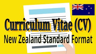 New Zealand Curriculum Vitae (CV) Standard Template