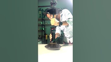 Dejavuu "H1" 23-Inch Red Shisha with Sturdy Cut Glass Base