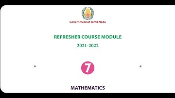 7th Std Maths Refresher Course Module English Medium Answer Key 6-14 (2021-22)