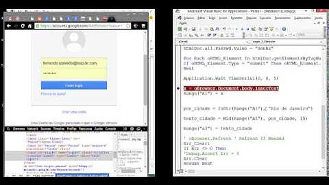 Macros para site com login e senha