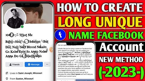 How to create unique name facebook account without proof 2023 |Make unique name fb id without update