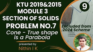 Section of Solids | Problem No 7 #9 | KTU Engineering Graphics