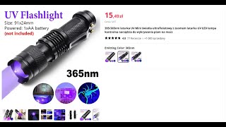 Latarka UV z Aliexpress za 8PLN!