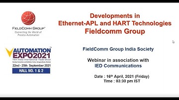 FieldComm Group India Society Webinar - Developments in Ethernet-APL & HART Technologies (recording)