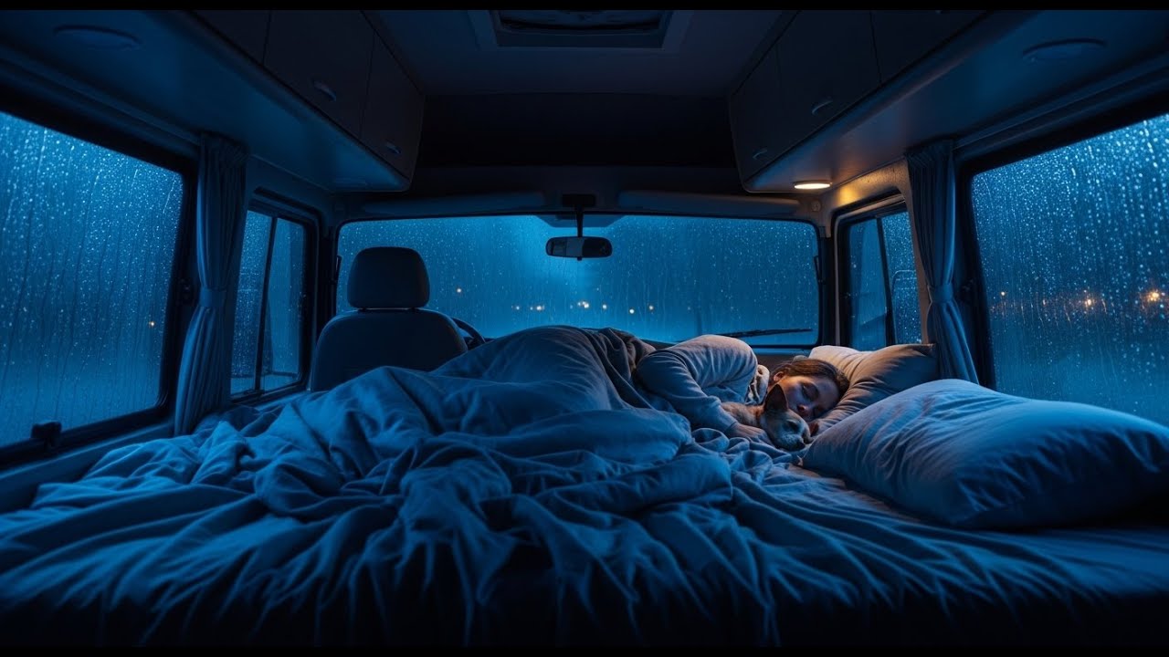 rain on car - relaxing rain sounds for sleeping, help insomnia, stress relief, concentrate, ASMR