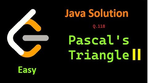 Leetcode Problem 119. Pascal