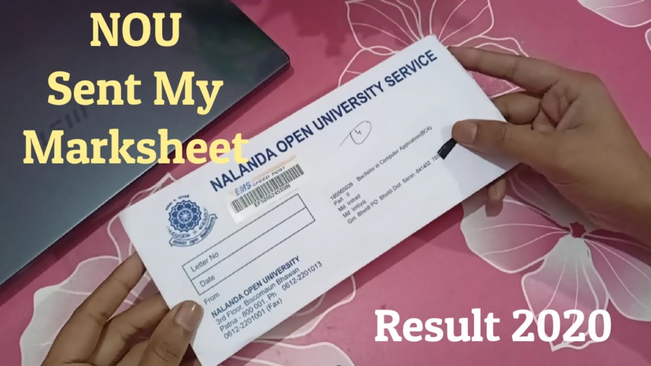 NOU  Result 2020 Marksheet Received at Home