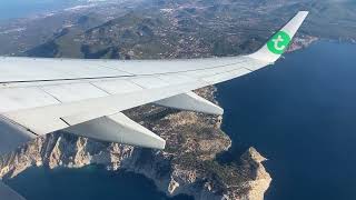 Take off and flyover over Ibiza on Transavia's HV6514 bound to Eindhoven (EIN)