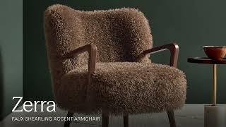 Zerra Faux Shearling Accent Armchair
