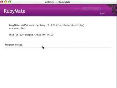 Rubyology ScreenCast 1