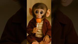 Monkey Taste Lollipop And Laughing