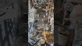 ☕✨ How to Install Metallic Epoxy Floor | Modern Café Transformation Timelapse | Epoxy Flip
