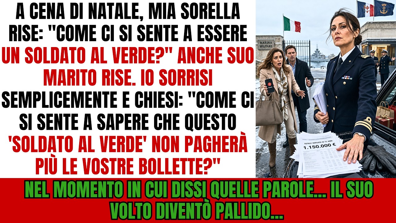 Mia sorella mi chiamò “militare povera e patetica” davanti a tutta la famiglia, a Natale, mentre sfoggiava la borsa firmata che avevo pagato io con quindici anni di sacrifici. Suo marito rise con...
