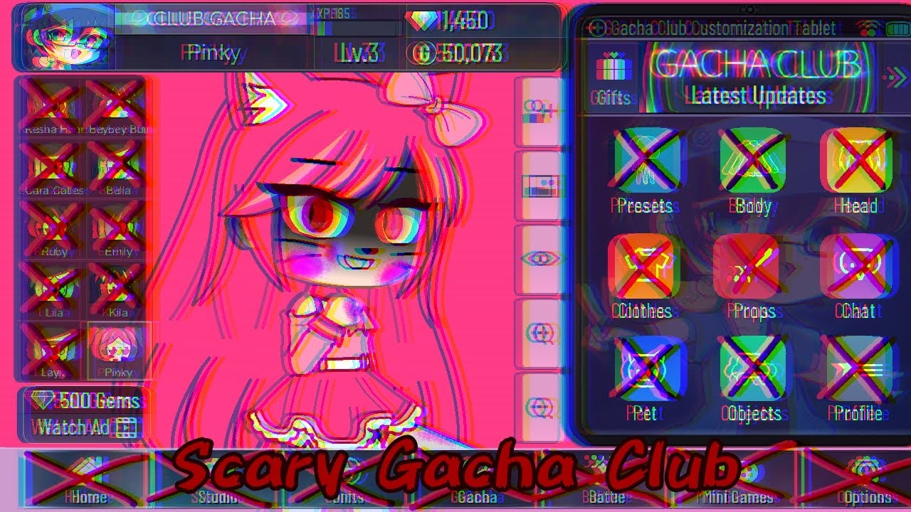 SCARY GACHA CLUB GLITCH PINKY KAWAII OC GLITCH YouTube
