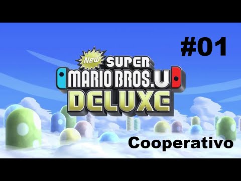 New Super Mario Bros U Deluxe cooperativo 4 jugadores parte 1 Switch
