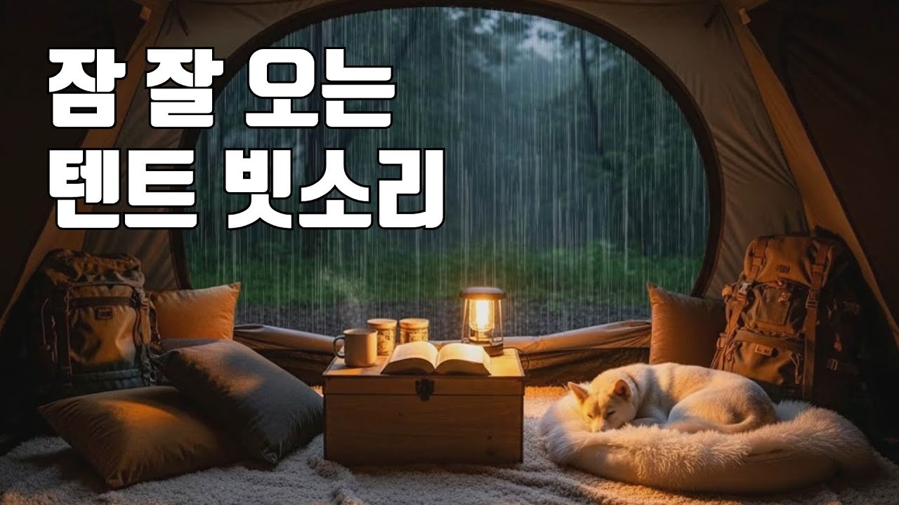 잠 잘 오는 텐트 빗소리 | 근심 걱정 없이 마음이 편안해지는 백색소음 ASMR