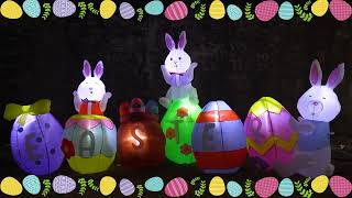 Easter Wonderland: Inflatable Eggs & Bunnies Bring Joy to Your Yard! 🐰🥚#easterbunny #easteregg