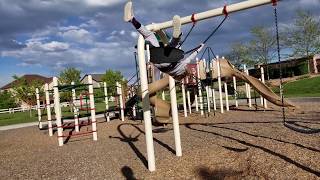 Jumping off swings and having fun