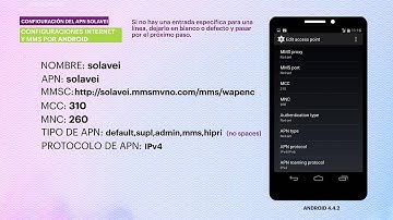 Configuraciones Internet y MMS por Android | Solavei